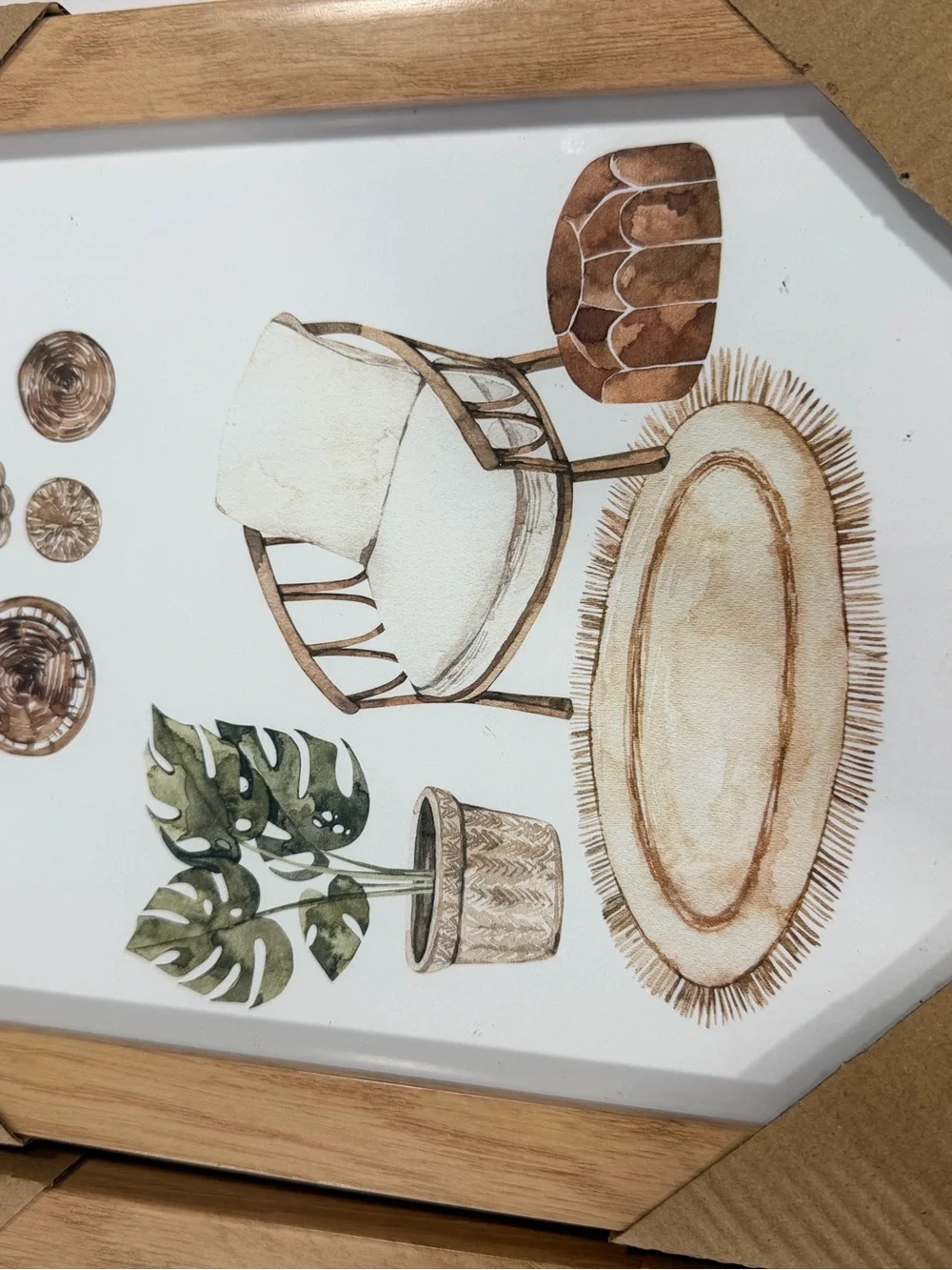 Wooden Botanical Wall Art Pair in Natural Brown